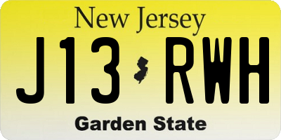 NJ license plate J13RWH