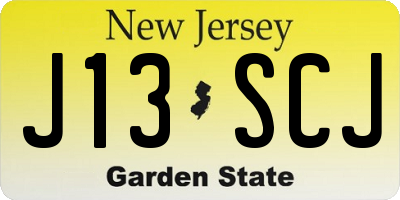 NJ license plate J13SCJ