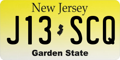 NJ license plate J13SCQ