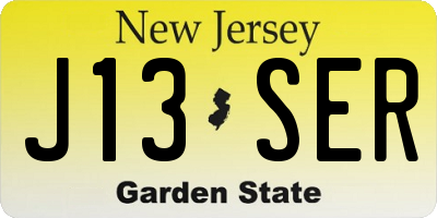 NJ license plate J13SER