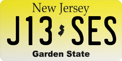 NJ license plate J13SES