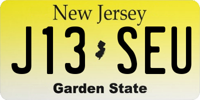 NJ license plate J13SEU