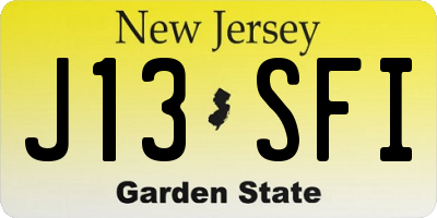NJ license plate J13SFI