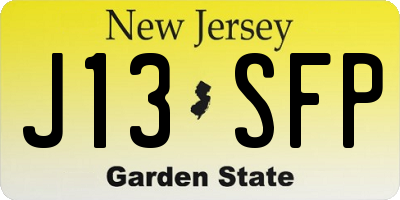 NJ license plate J13SFP