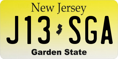 NJ license plate J13SGA