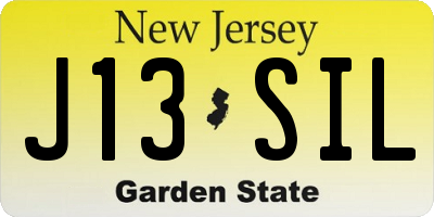NJ license plate J13SIL