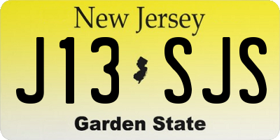 NJ license plate J13SJS