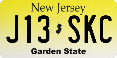 NJ license plate J13SKC