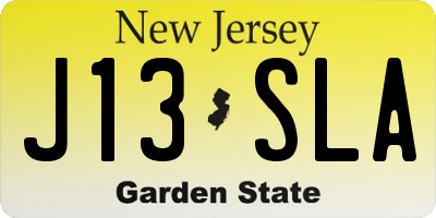 NJ license plate J13SLA