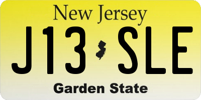 NJ license plate J13SLE