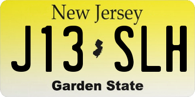NJ license plate J13SLH
