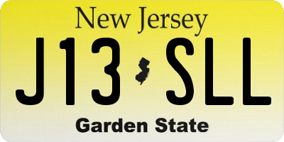 NJ license plate J13SLL