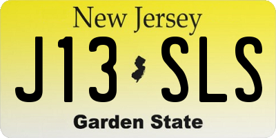 NJ license plate J13SLS