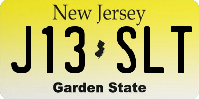 NJ license plate J13SLT