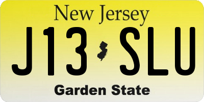 NJ license plate J13SLU