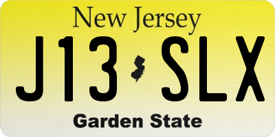 NJ license plate J13SLX