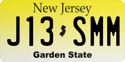 NJ license plate J13SMM