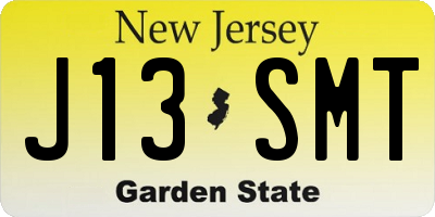 NJ license plate J13SMT