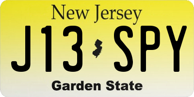NJ license plate J13SPY