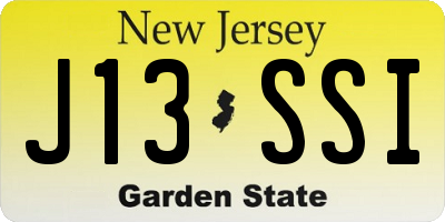 NJ license plate J13SSI