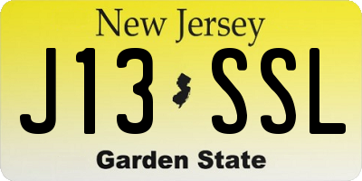 NJ license plate J13SSL