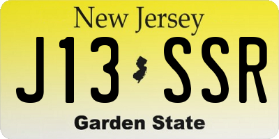NJ license plate J13SSR