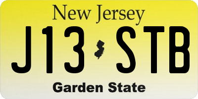 NJ license plate J13STB