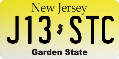 NJ license plate J13STC