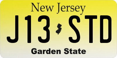 NJ license plate J13STD