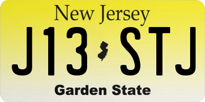 NJ license plate J13STJ