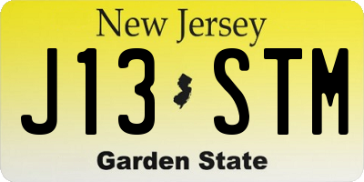 NJ license plate J13STM
