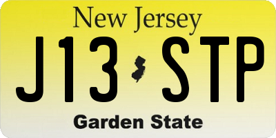 NJ license plate J13STP