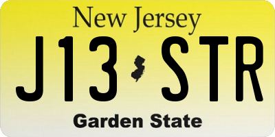 NJ license plate J13STR