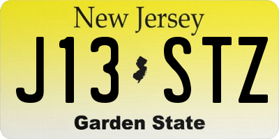 NJ license plate J13STZ