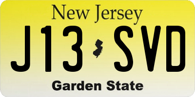NJ license plate J13SVD