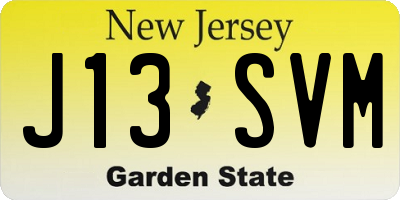 NJ license plate J13SVM