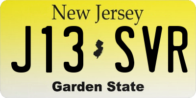 NJ license plate J13SVR