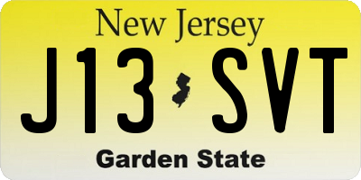 NJ license plate J13SVT