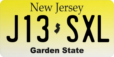 NJ license plate J13SXL
