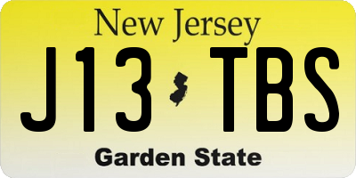 NJ license plate J13TBS
