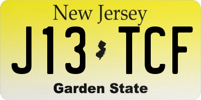 NJ license plate J13TCF