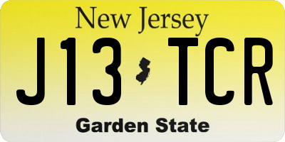 NJ license plate J13TCR