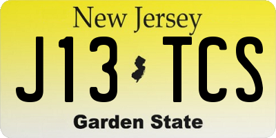 NJ license plate J13TCS
