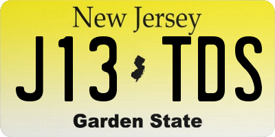 NJ license plate J13TDS