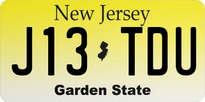 NJ license plate J13TDU