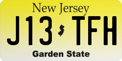 NJ license plate J13TFH