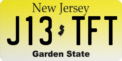 NJ license plate J13TFT