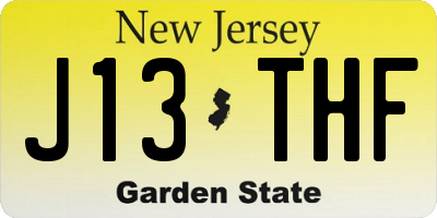 NJ license plate J13THF