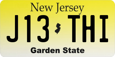 NJ license plate J13THI