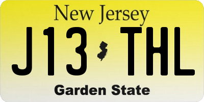 NJ license plate J13THL